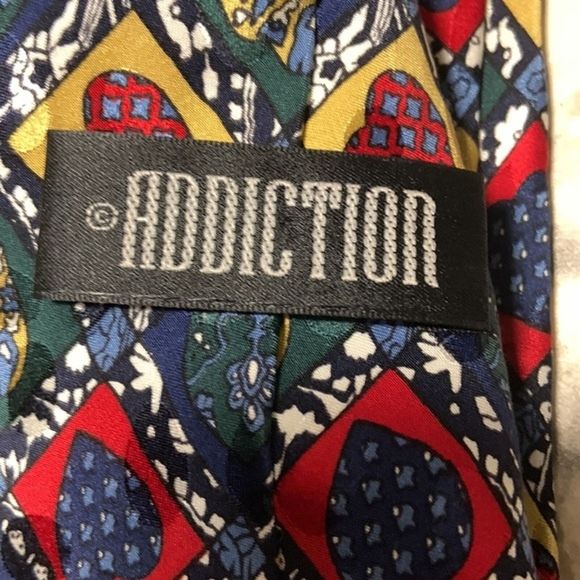 Addiction mens tie with colorful hearts - Picture 3 of 5